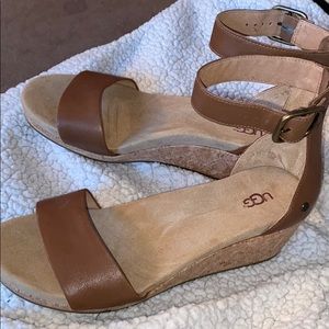 UGG Ankle Wrap Wedge Shoes Size 10